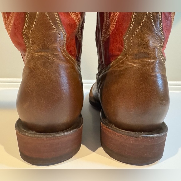 Rocky HandHewn Women's Square Toe Western Boot size 7 M Red Cranberry - Picture 9 of 13